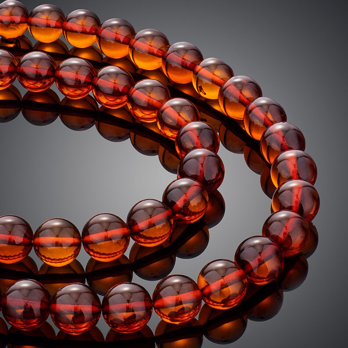 Amber Necklace Beads Round Shape Polished Genuine Natural Etsy