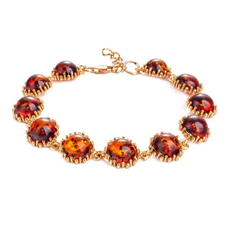 Bracelet Gilding Silver with Genuine Natural Baltic Amber 925 Sterling Silver Handmade Vintage Amber Gift for Her Girl Mom Sister Daughter