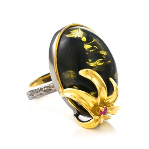 Set Ring Anhänger Vergoldung 925 Sterling Silber mit echtem | Etsy