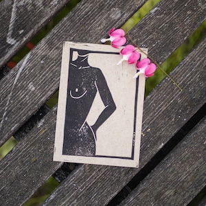 Abby - postal linograbada