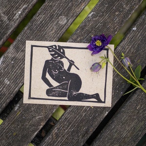 Mona - carte postale imprimée lino