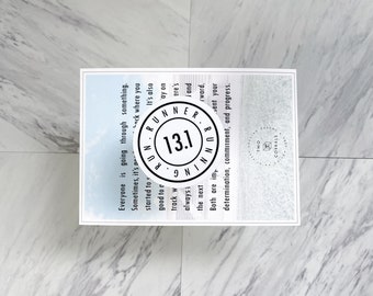 13.1 Run Runner Running Sticker: White 2.5in Round Minimalistic Half Marathon Accessory