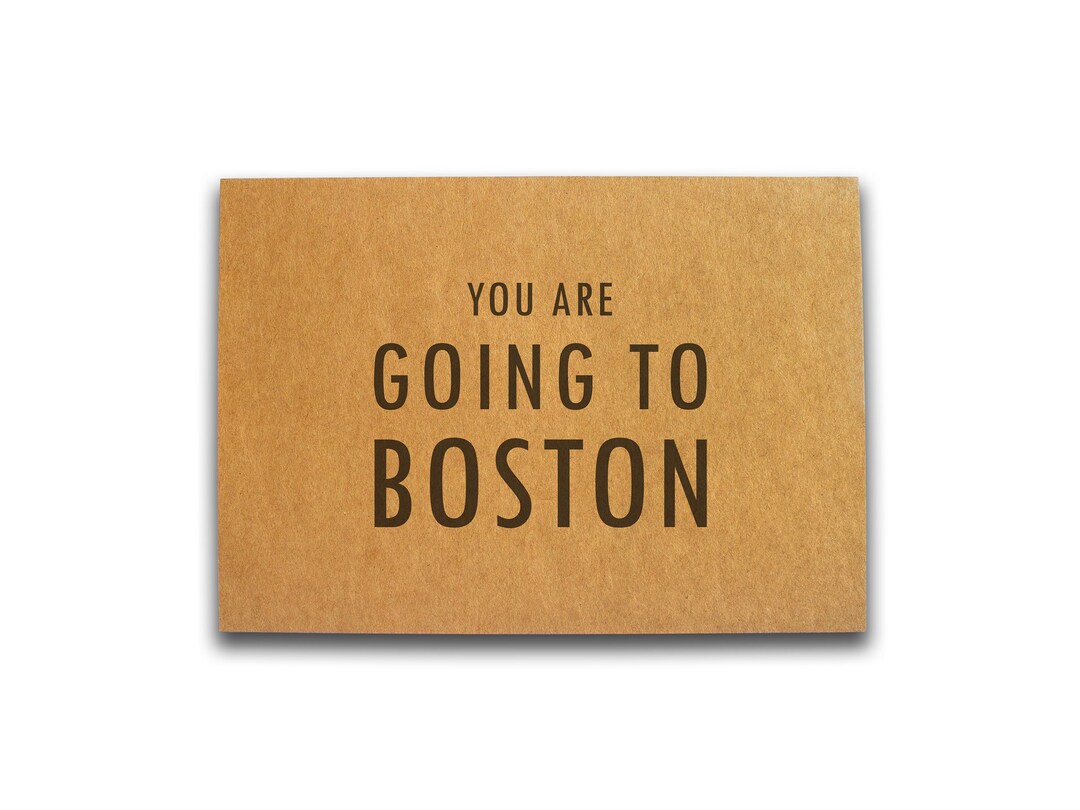 Blank Boston Kraft Greeting Card, You Are Going to Boston Card