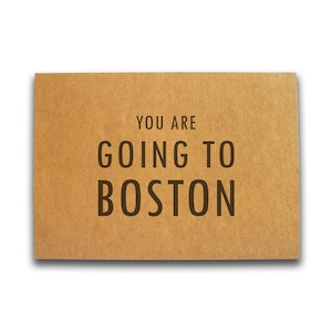 Blank Boston Kraft Greeting Card, You Are Going to Boston Card, Minimalistic Boston Card, Going to Boston Gift