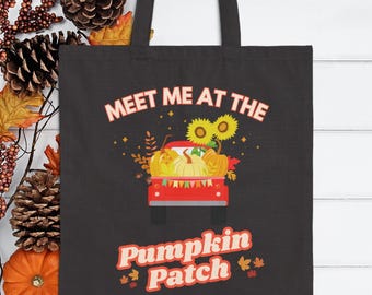Kürbis Patch Canvas Einkaufstasche, Herbst Halloween Tasche, Herbst Farmers Markttasche, umweltfreundliche Tasche, wiederverwendbare Tasche, Herbstgeschenke, Herbst Vibes