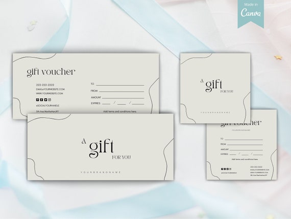 Editable Gift Voucher Template Printable Gift Certificate | Etsy