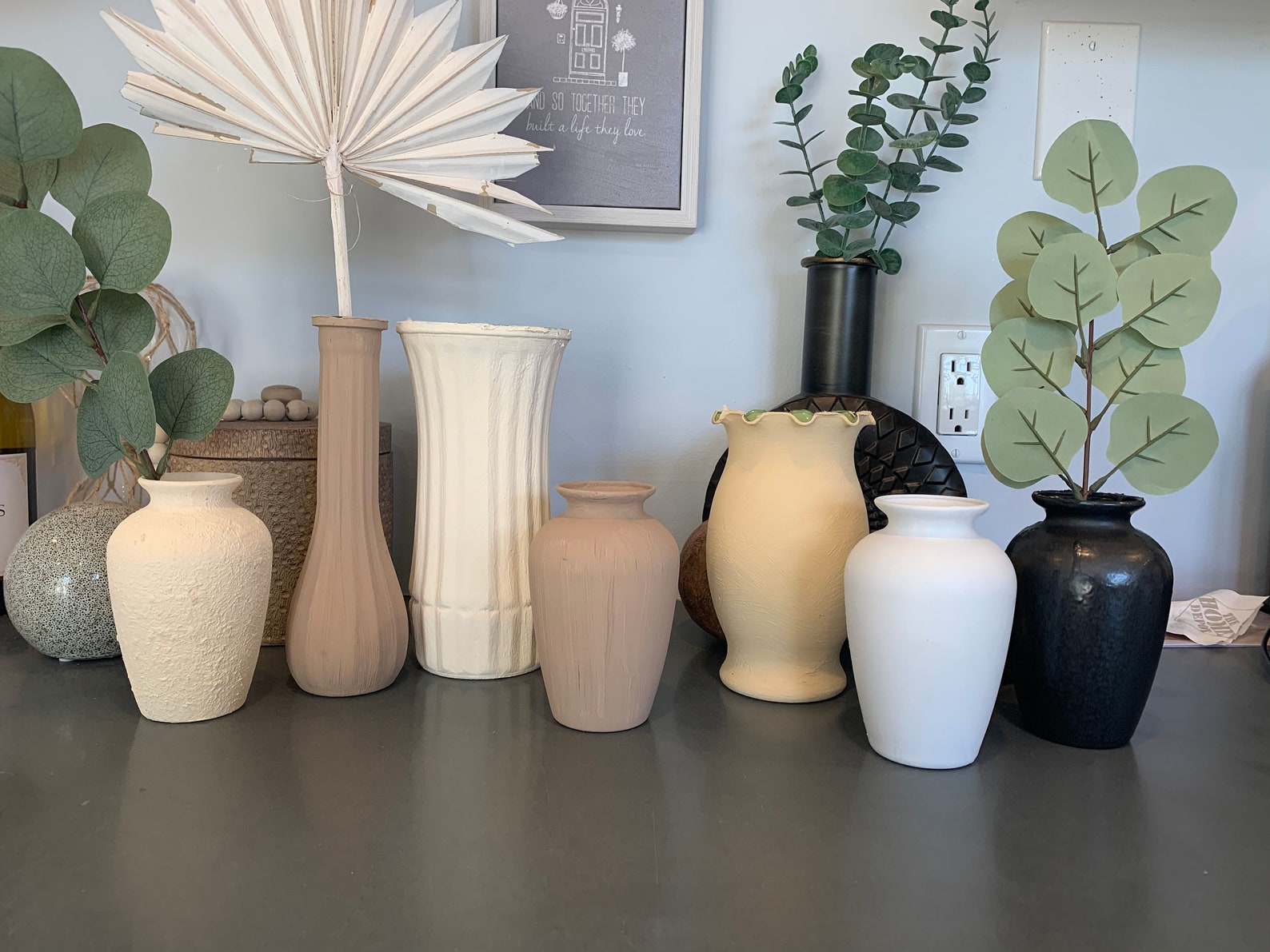 Boho Faux Terracotta Vases Mid Century Modern Vases Matte Etsy