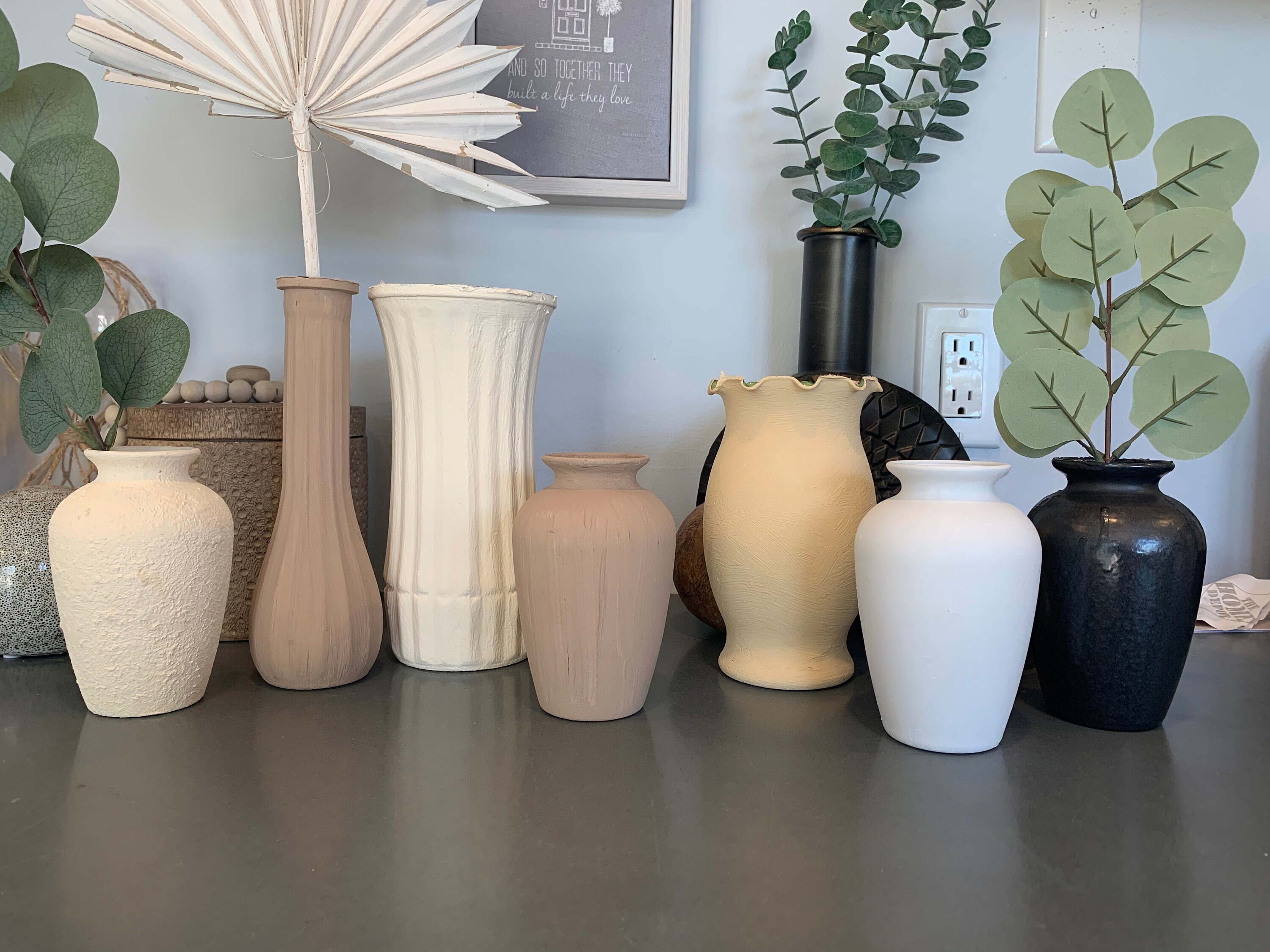 Boho Faux Terracotta Vases Mid Century Modern Vases Matte Etsy
