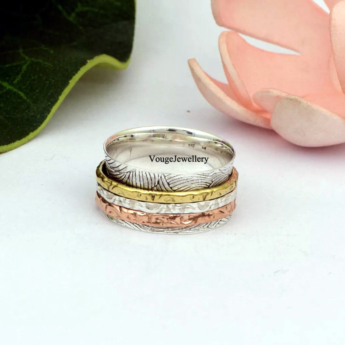 Anxiety Ring 925 Silver Ring Worry Ring Dainty Ring Fidget Etsy