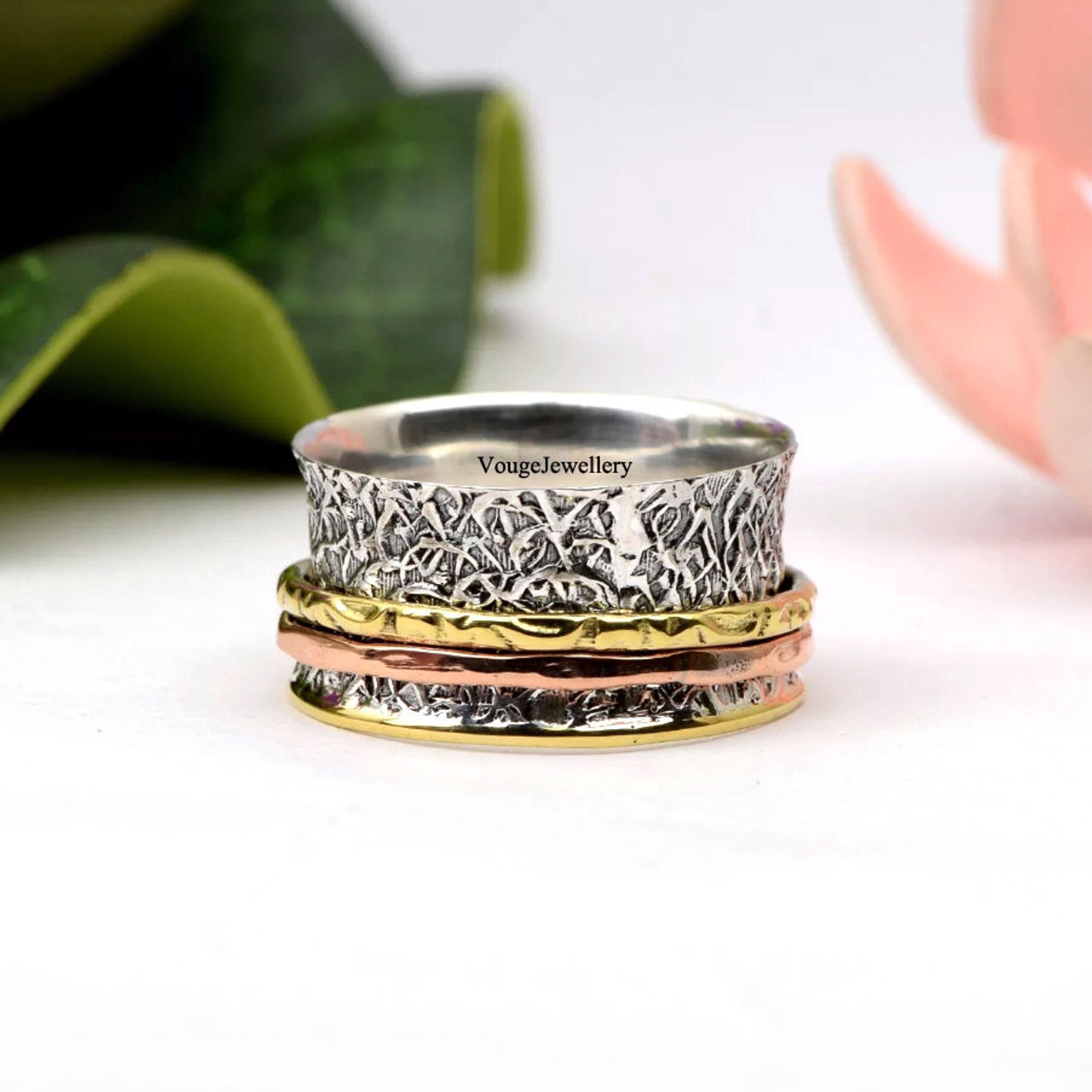 Spin Ring Meditation Ring 925 Silver Ring Worry Ring Etsy