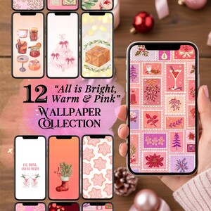 12 Pink/Warm/Rosy Red Christmas Wallpapers | For iPhone and Android