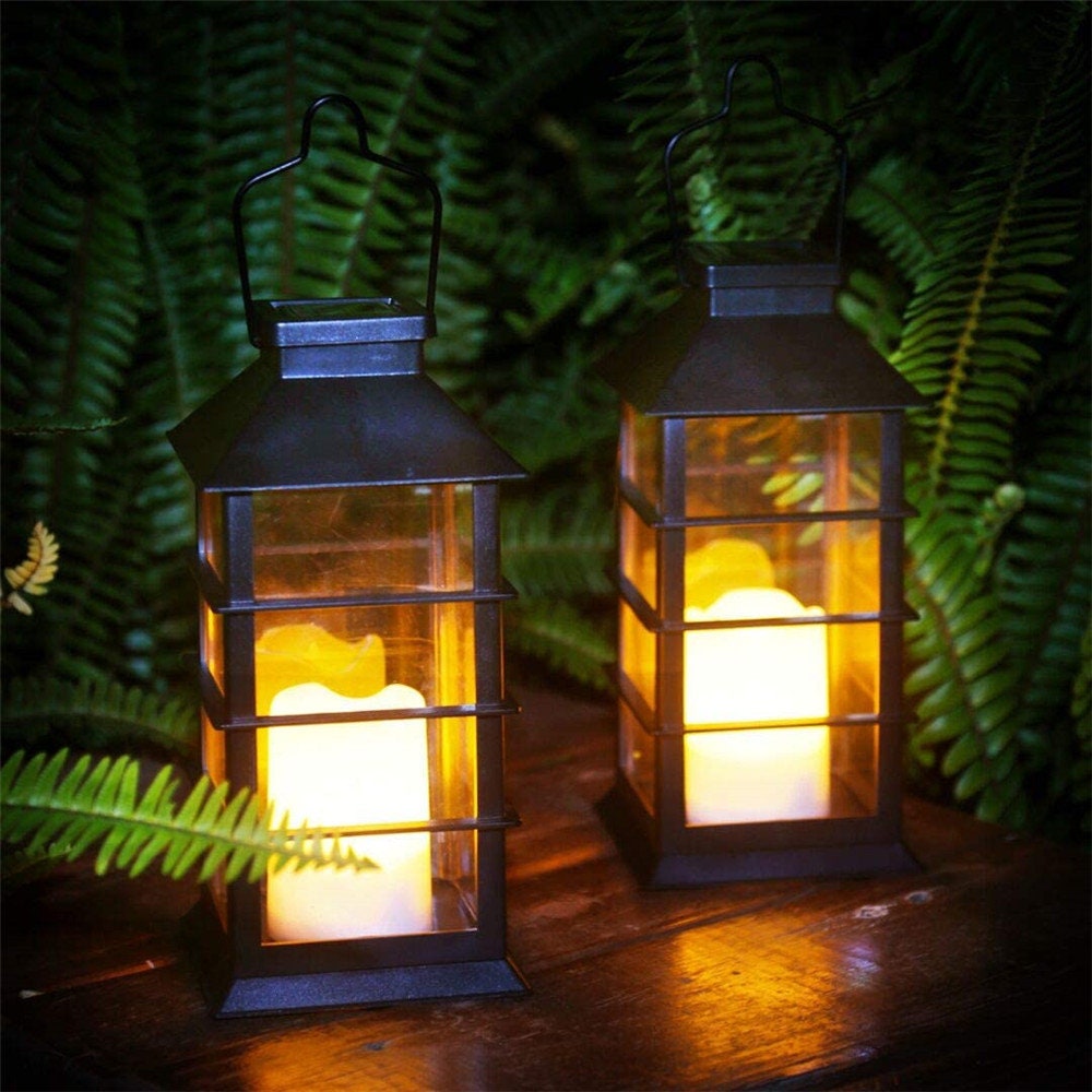 2 Packs Solar Lantern Outdoor Garden Yard Pathway Hanging LED | Etsy