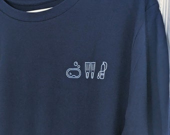 Herren T-Shirt TAUCHEN im Minimal Design - 100% Organic Bio Baumwolle – Geschenk zum Geburtstag, Schnorcheln, Scuba, Meer, Tauchurlaub