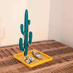 Designer jewelry stand KAKTUS - Unique jewelry tree - Jewelry storage with ring stand, bracelet and chain holder - also for watches