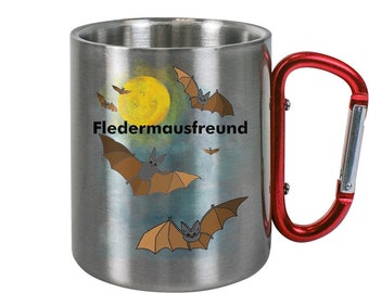 Outdoor mug “Bat friend”: Unique gift for big and small bat fans - stainless steel mug