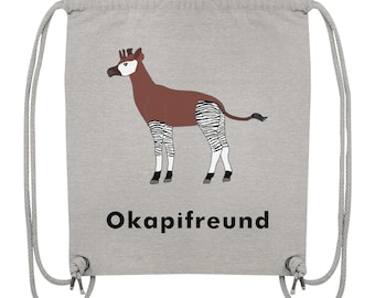 Gym bag "Okapifreund": Unique gift for big and small okapi fans - Organic Gym-Bag