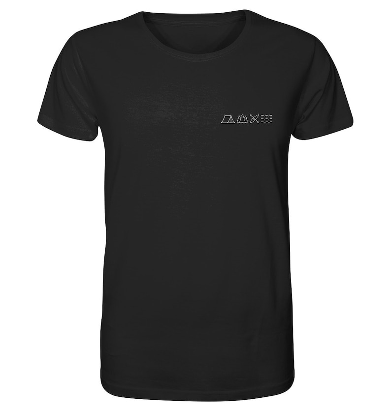 Herren T-Shirt PADDELN im Minimal Design - 100% Organic Bio Baumwolle - für Kanu, Kajak, Canadier, Camping, Zelten, Natur, Lieblingsstück!