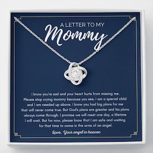 Letter To My Mommy, Baby Loss Gift, Miscarriage Keepsake Gift From Baby Angel, Pregnancy Loss Necklace, Child, Stillborn, Pregnancy Sympathy