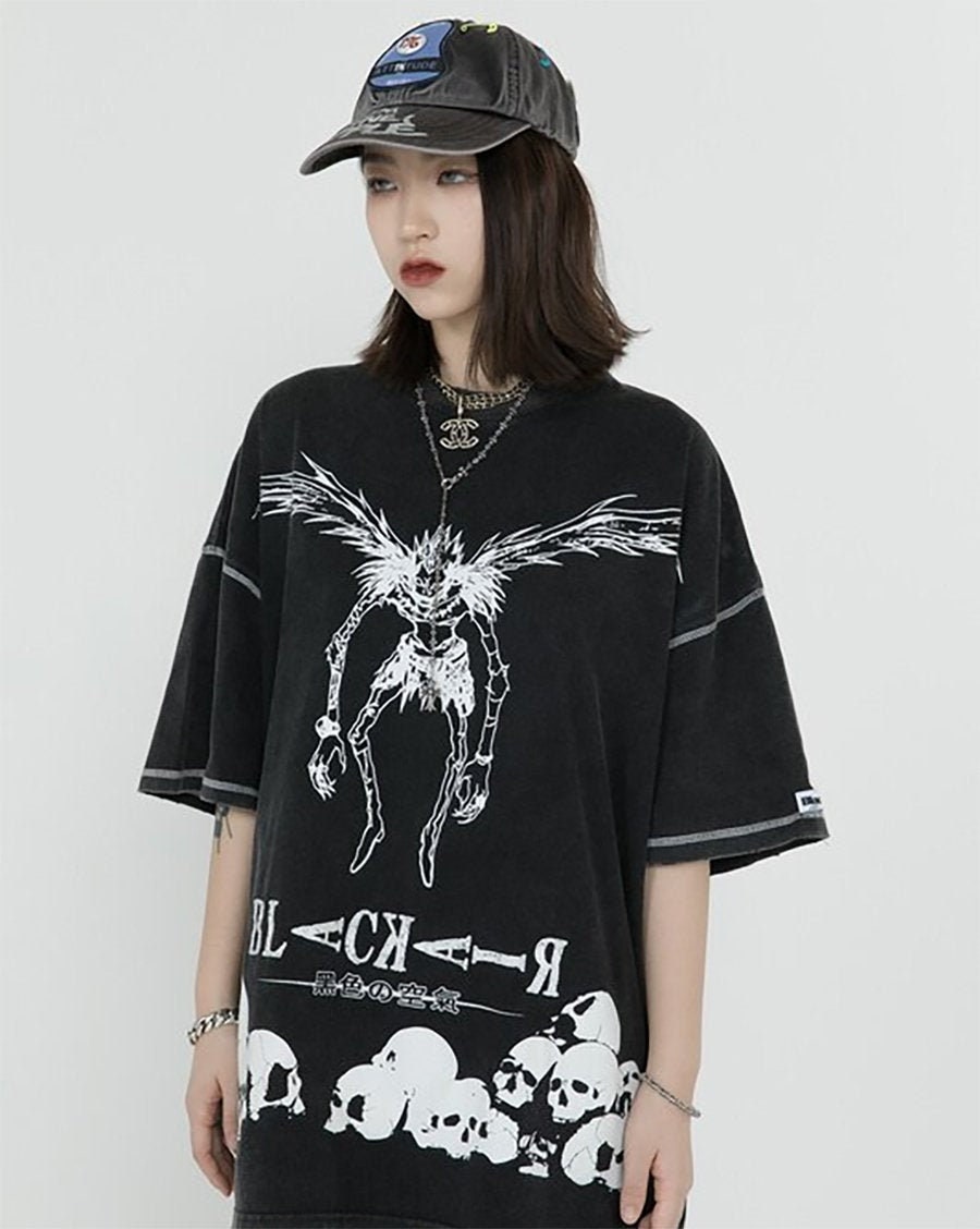 100% Cotton Death Note Shirt streetwear Oversized Harajuku | Etsy