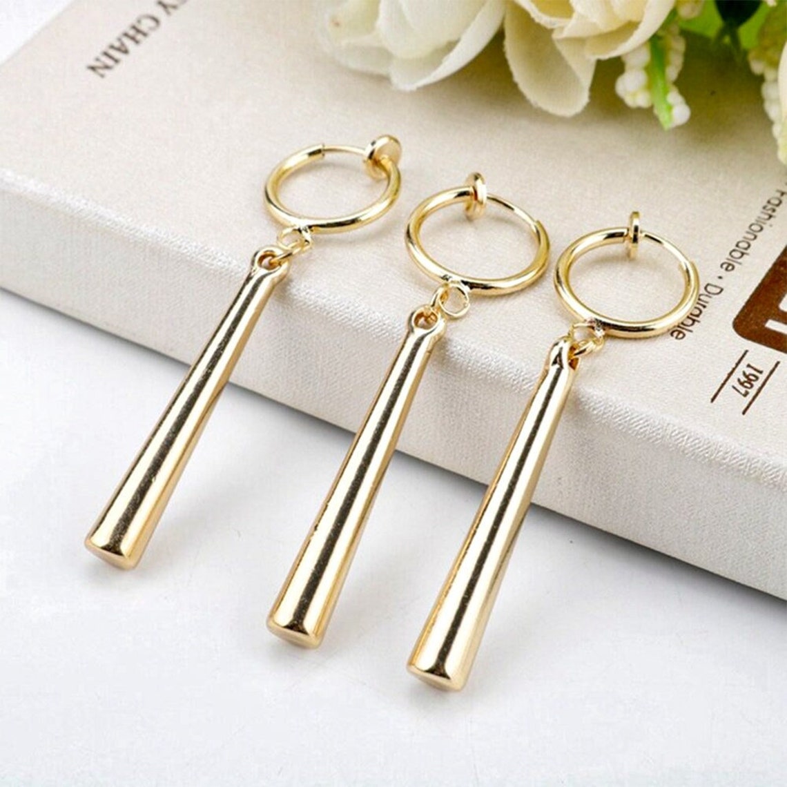 Zoro Earrings clip on 18K Gold Anime Earrings Hypoallergenic Etsy