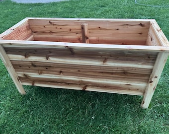 Handcrafted Cedar Raised Garden Planter Box MADE in LANCASTER PA 4ft Long Finished with Natural Tung Oil