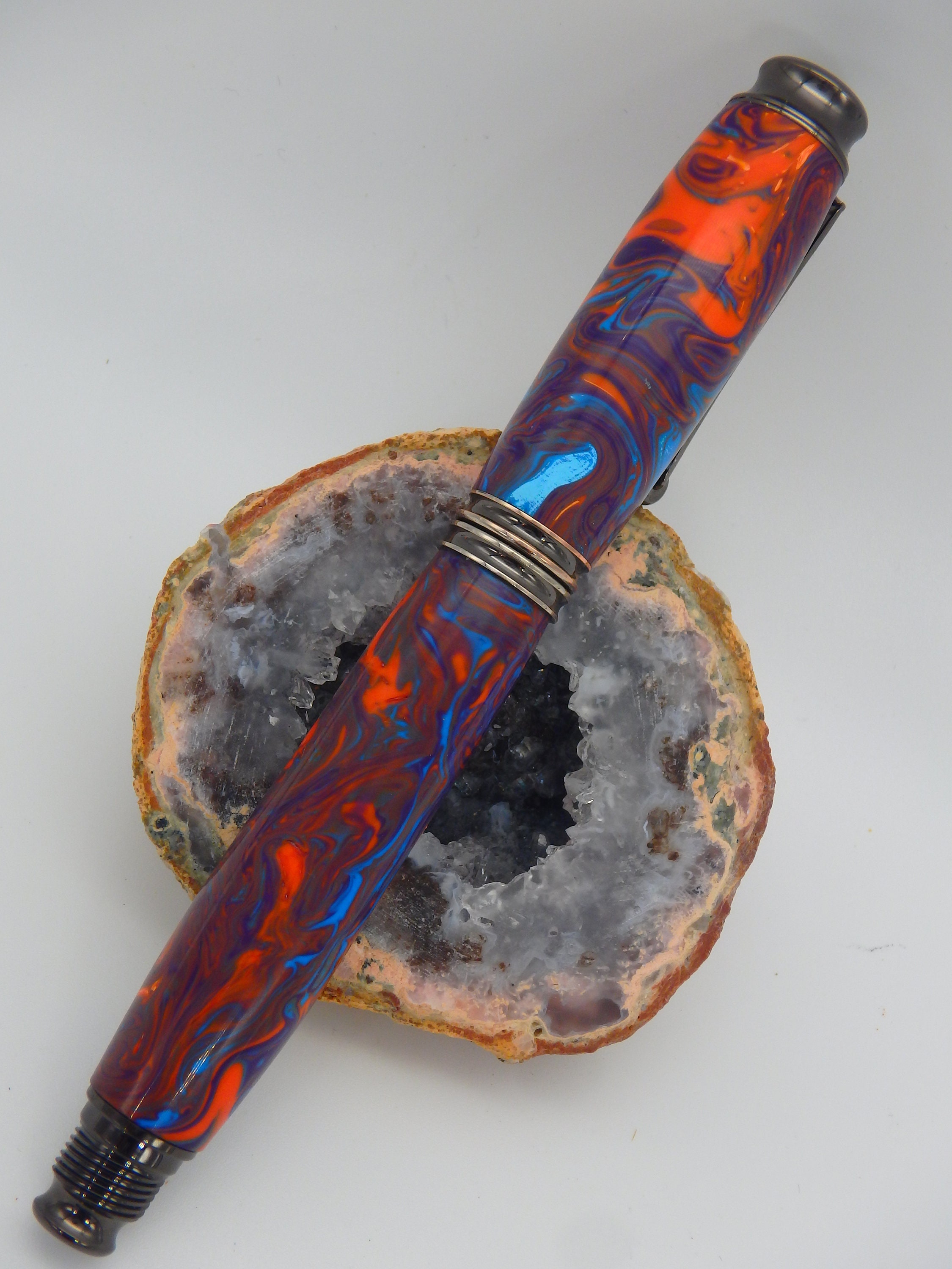 Retro Color Explosion Epoxy Resin Virage Roller Ball Pen Etsy