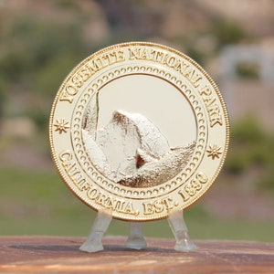 Yosemite National Park Coin, Gold, Collector, Unique, Medallion