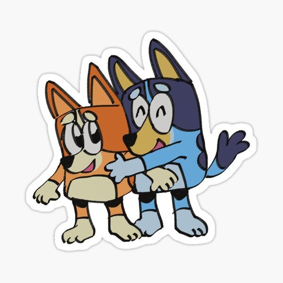 Hug Bluey Sticker Bluey Sticker Bluey Cute Vibrant Etsy