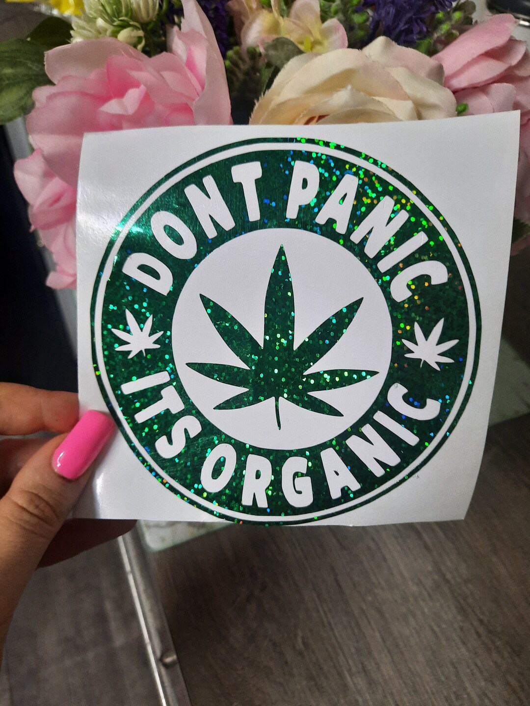 Marijuana Leaf Vinyl Sticker, Cannabis Sativa Decal, 4.7 X 3.3 Inch, UV Resistant, Made In USA