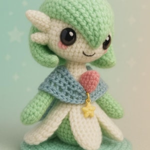 Gardevoir artesanal amigurumi pelúcia 16 cm crochê brinquedo fã arte presente