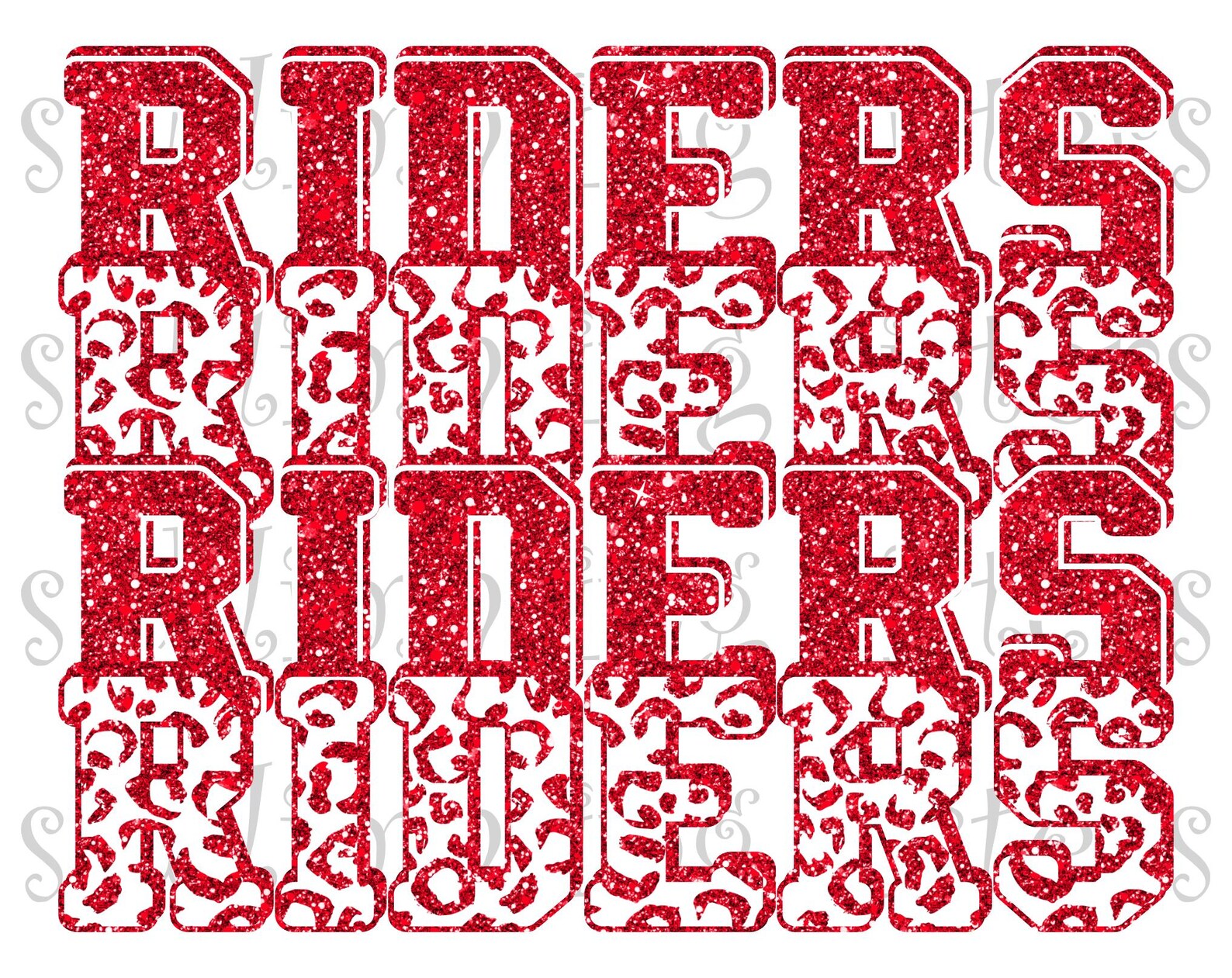 Tsubone Riders High Riders, High School Mascot, Red and White, Custom Stacked Design ...
