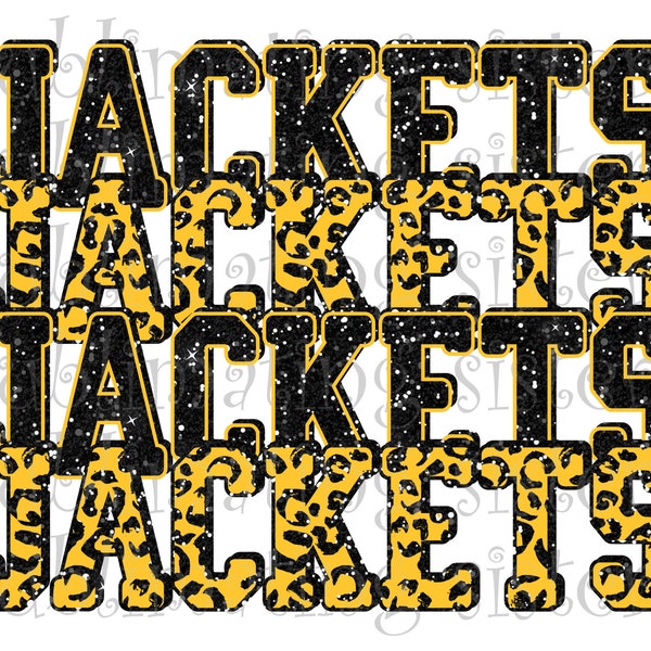 Jackets, Stacked, Yellow Gold and Black, Instant Download, DTF, DTG, Sublimation, PNG