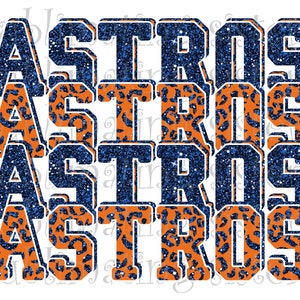 Astros, Stacked Design, Navy and Orange, Instant Download, PNG, for Sublimation, DTG or Direct to Film