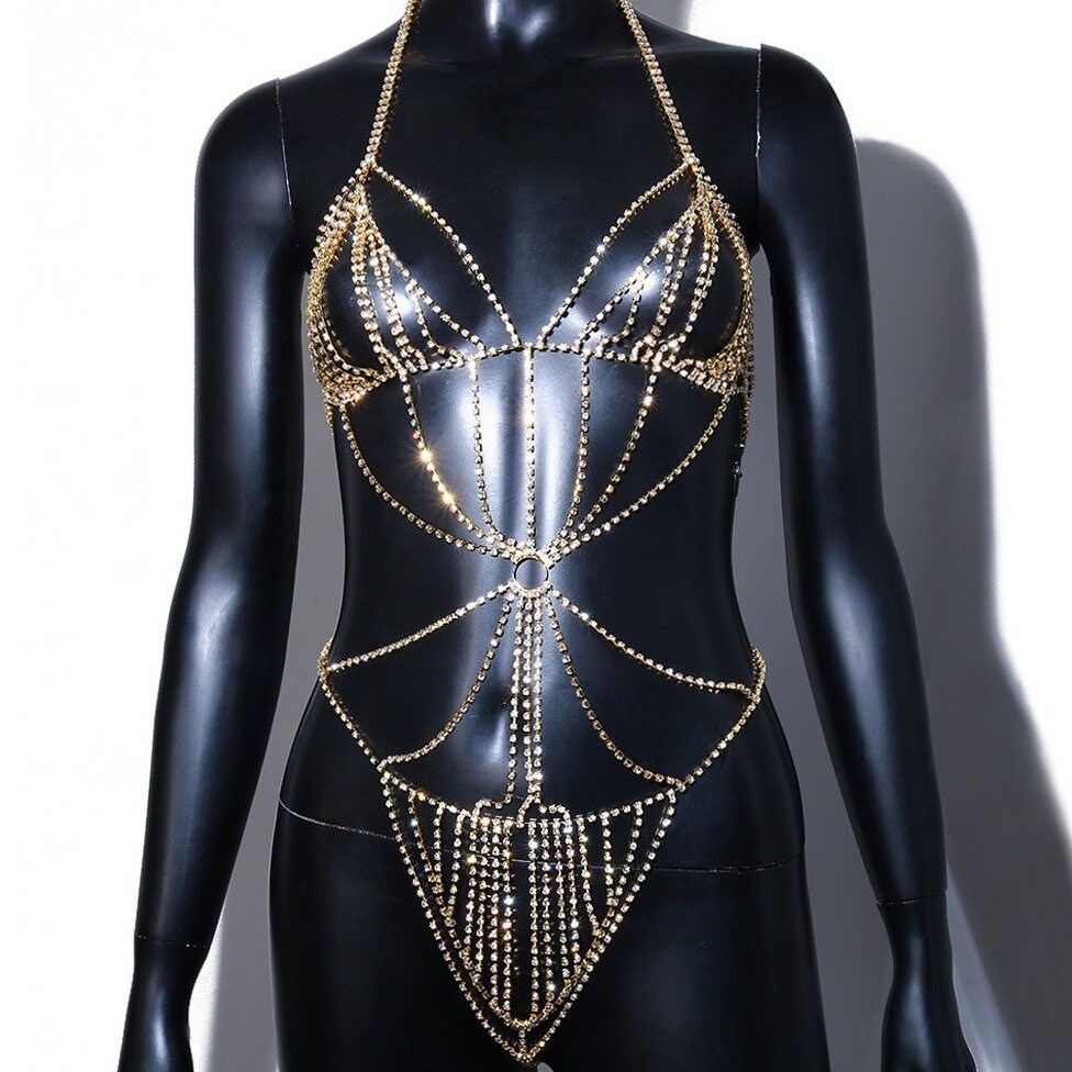 Chain Lingerie Set Full Body Chain Full Body Jewelry Chain Etsy