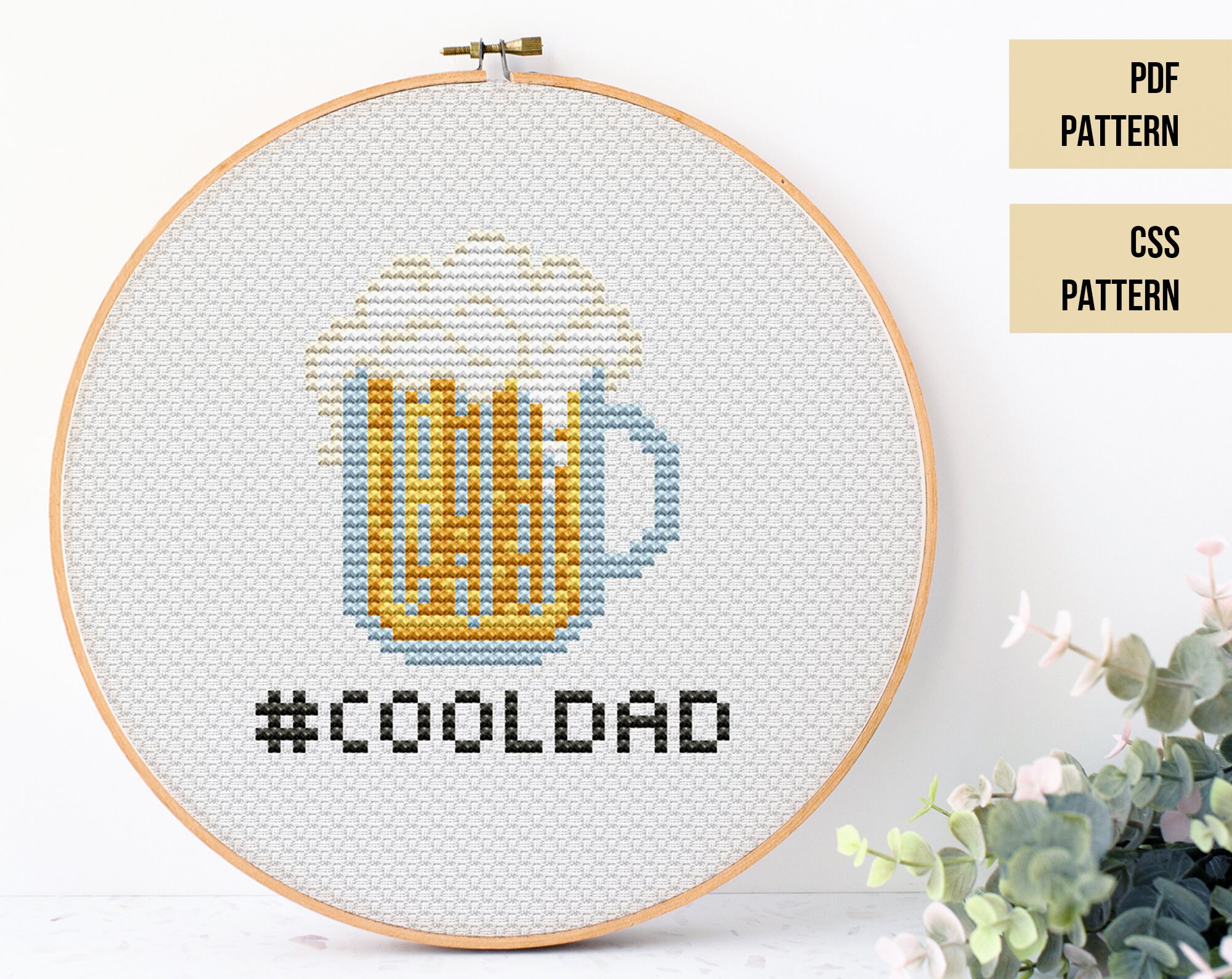 Beer mug cross stitch pattern Funny gift for beer lover | Etsy