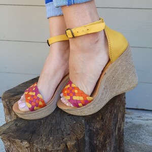 Wedge Sandal / Huaraches / Mexican Leather / Multicolor
