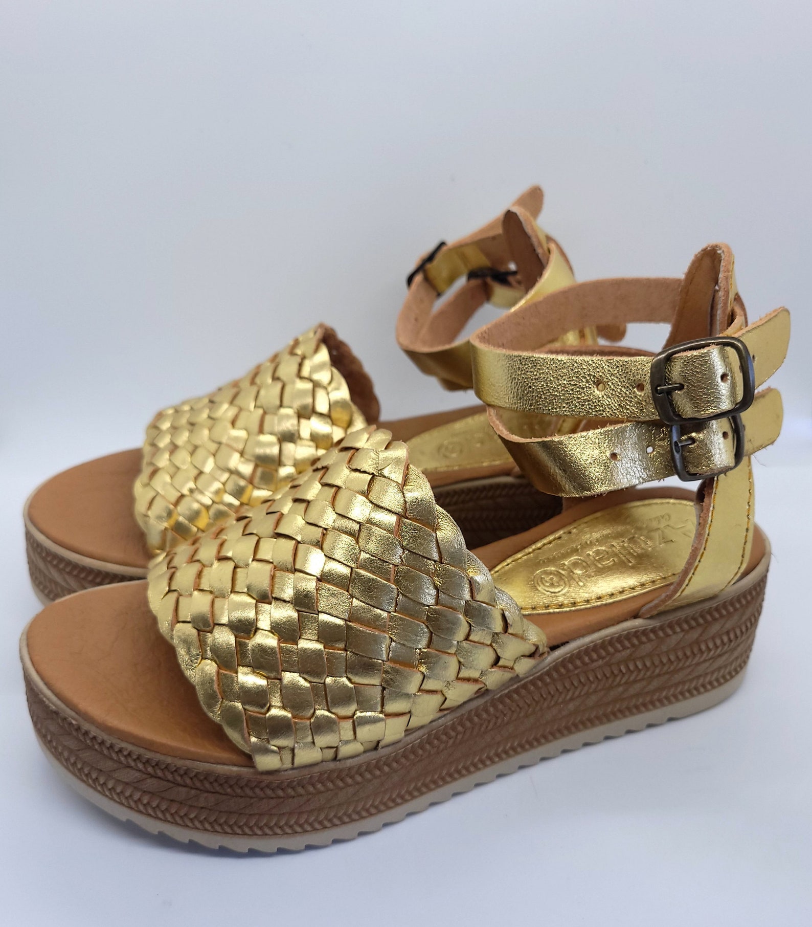 Gold Huaraches / Mexican / Leather / Platform Huaraches - Etsy