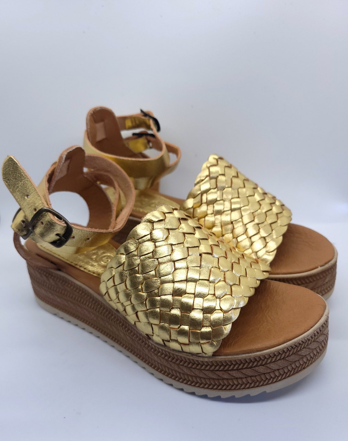 Gold Huaraches / Mexican / Leather / Platform Huaraches - Etsy