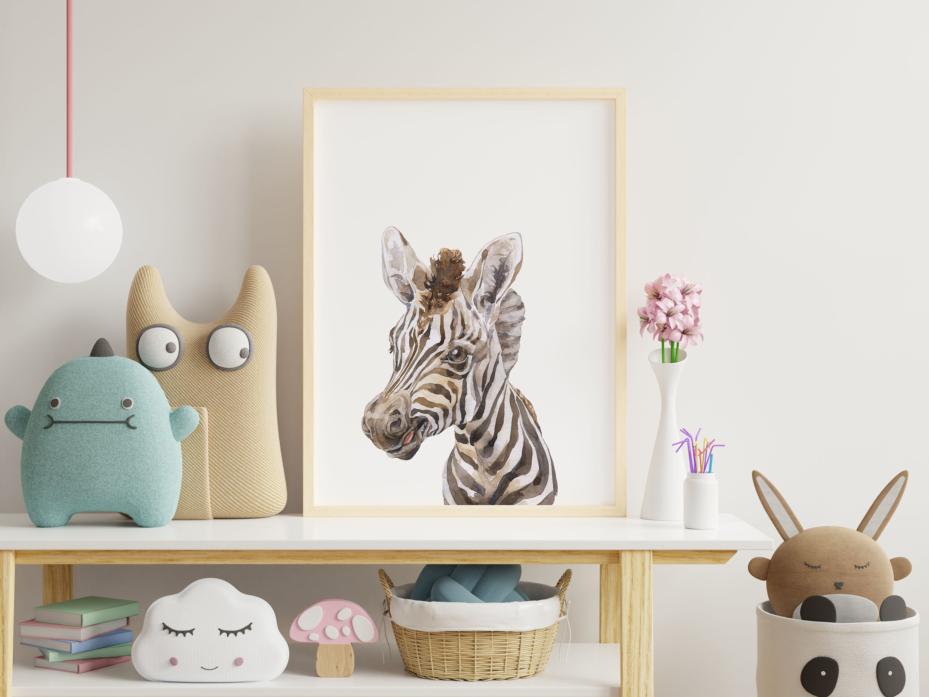 Süßes Zebra Poster Print Zebra Druck für Babyzimmer | Etsy
