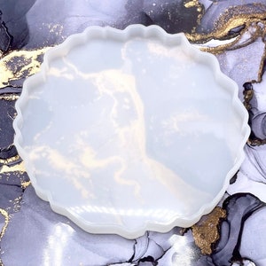 Geode coaster silicone molds, agate silicone tray mould for epoxy resin, concrete, plaster, large size 5.1 inches (13cm)
