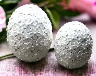 Flower egg silicone casting mold individually or as a set candle mould concrete plaster jesmonite Easter decoration eggs kids DIY craft idea