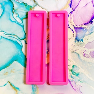 Set of 2 bookmark silicone molds, casting mould for epoxy resin, shiny silicone for professional results.
