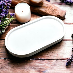 Oval silicone tray mold with rim casting mould, jewelry storage, candle coaster, resin, concrete, jesmonite, clay, DIY craft idea