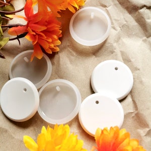 3er Set runde Silikon Anhänger Gießform mit abgerundeten Kanten, Schlüsselanhänger Epoxidharzform, Betonschmuck, Geschenkanhänger