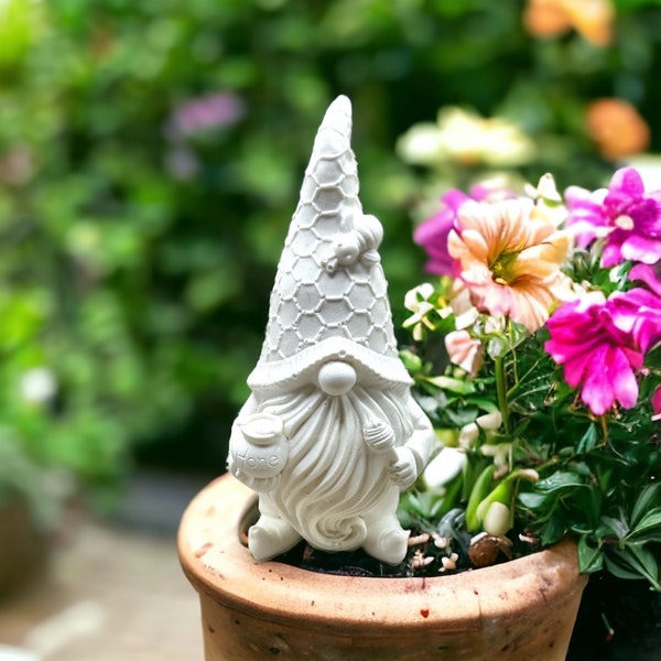 Moule de gnome avec des abeilles et des nids d'abeilles, moule de bougie, moule en silicone, résine époxy Raysin, figure de jardin en béton, moule en silicone, idée de bricolage