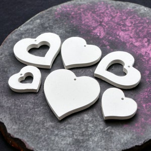 Conjunto de 6 moldes de fundição de pingente de silicone em forma de coração, molde de resina epóxi para chaveiro, joias de concreto, etiqueta de presente, enfeites de molde de resina para você fazer.