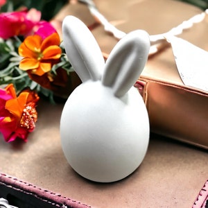Bunny ear egg silicone casting mold candle mould, soap, concrete plaster jesmonite, Easter basket straight ear rabbit decoration craft idea