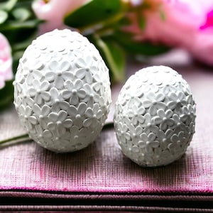 Molde de silicona para huevos de flores, decoración de Pascua, individual o en un juego, molde para velas, molde para hormigón, molde para yeso, Raysinform, idea de manualidades para decoración de huevos de Pascua, huevo de flores de bricolaje
