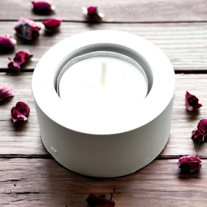 Round Tealight candle holder silicone mold, candle holder casting mould, candlestick base, cement, concrete, clay mould, candle decor.