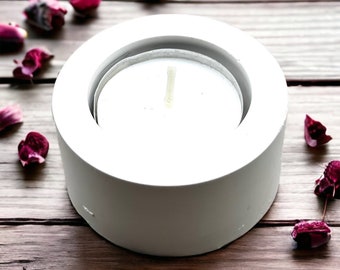 Round Tealight candle holder silicone mold, candle holder casting mould, candlestick base, cement, concrete, clay mould, candle decor.